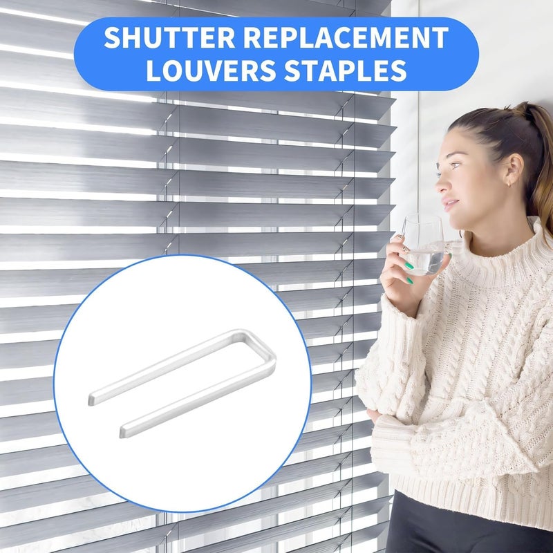 Asofelk 80PCS Shutter Replacement Staples Plantation Shutter Repair Parts Plantation Shutter Staples Shutter Hardware Shutter Repair Pins 80 PCS Plantation Shutter Repair Kit(1.6 x 0.5 cm/ 0.6 x 0.2 inch) - Image 5